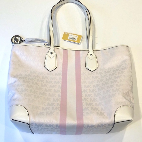 NWT - Michael Kors Large Signature Eva Striped Tote Bag  - Excellent Condition - Picture 2 of 14